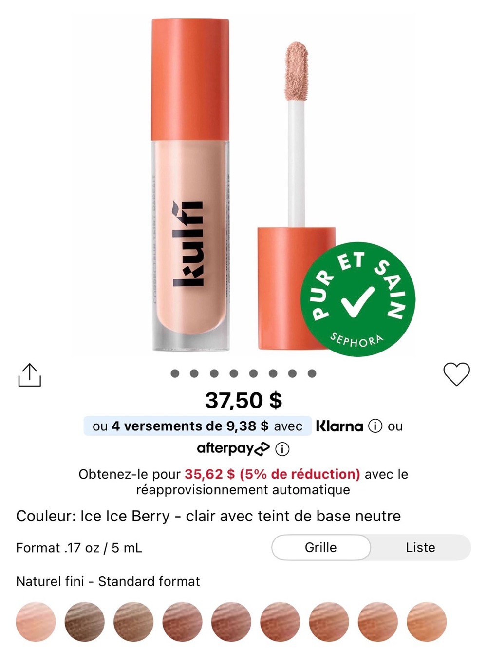 BNIB Kulfi concealer - Ice Ice Berry (Peachy Nude)